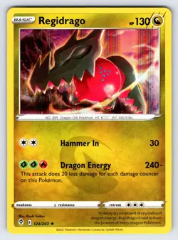 Regidrago 124/203 2021 Evolving Skies Pokemon Card TCG Nintendo Holo Rare - Nm - Image 1