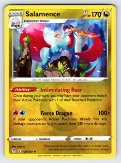 Salamence 109/203 2021 Evolving Skies Pokemon Card TCG Nintendo Holo Rare - Nm - Image 1