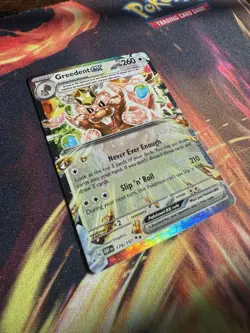 Greedent EX 179/197 SV03: Obsidian Flames Holo Rare Pokemon TCG NM Card - Image 2
