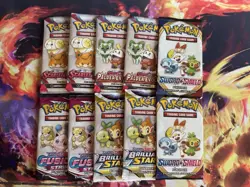 10x Pokemon Fun Pack Factory Sealed 3-Card Brilliant Stars, Fusion Strike + More - Image 2