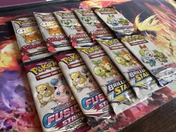 10x Pokemon Fun Pack Factory Sealed 3-Card Brilliant Stars, Fusion Strike + More - Image 3