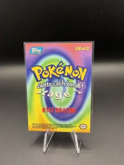 1999 Topps Pokemon the First Movie E10 #147 Dratini Rainbow Foil Blue Logo Holo - Image 2