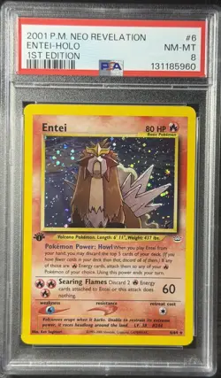 2001 POKEMON NEO REVELATION 1ST EDITION #6 ENTEI-HOLO PSA 8 - Image 1
