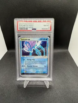 2004 POKEMON EX TEAM MAGMA VS TEAM AQUA #94 SUICUNE EX-HOLO PSA 8 - Image 1
