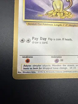 Pokemon TCG Meowth 56/64 LP Gold Border Promo Fruit Roll Up Promo - Image 3