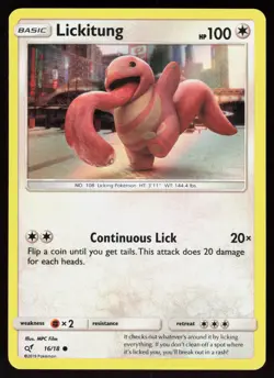 Lickitung 16/18 Common Detective Pikachu Pokemon Holo Lightly Played - Image 1