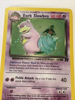 Pokemon Dark Slowbro Holo 12/82 LP Vintage Team Rocket Rare - Image 3