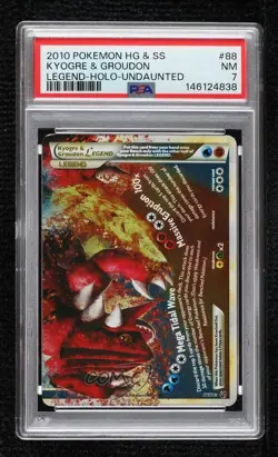 Kyogre and Groudon Legend Pokemon HeartGold & SoulSilver Undaunted PSA 7 2010 - Image 1