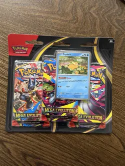 Pokemon Mega Evolution 3 Pack Blister Scarlet & Violet Sealed w/Psyduck Promo - Image 1