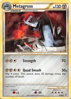 Metagross 18/90 Rare HGSS Undaunted Pokemon Lightly Played - Image 1