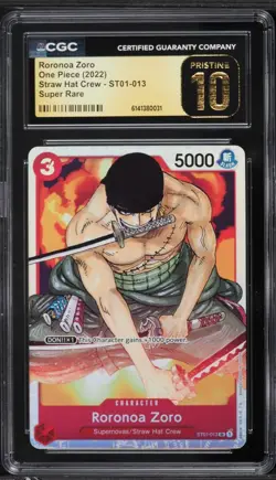 2022 One Piece Straw Hat Crew SR Roronoa Zoro #ST01-013 CGC 10 PRISTINE - Image 1