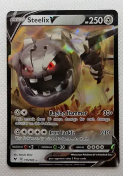 Steelix V 115/185 Vivid Voltage- NM Ultra Rare Pokemon Card - Image 1