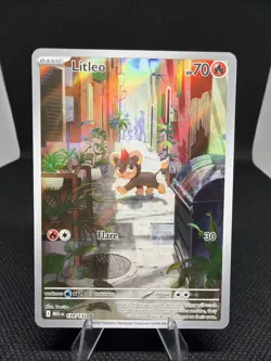 Pokemon TCG Litleo IR 139/132 Illustration Rare Pokemon Card Mega Evolution - Image 1