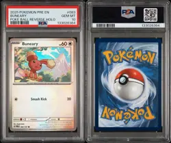 2025 POKEMON BUNEARY PRE EN #083 POKE BALL REVERSE HOLO PSA 10 Low Pop - Image 3