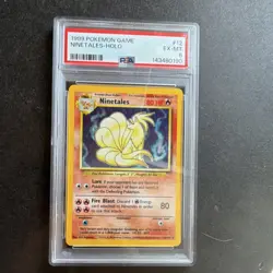 Pokemon Wizards Ninetales Base Set 12/102 Holo Rare English 1999 PSA 6 - Image 1