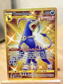 Pokemon TCG Houndoom 179/163 Secret Rare NM Full Art Holo SWSH Battle Styles - Image 1