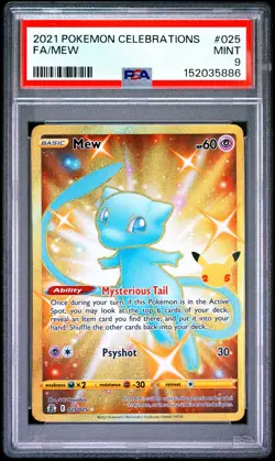 2021 POKEMON CELEBRATIONS #025 FULL ART/MEW PSA 9 - Image 1