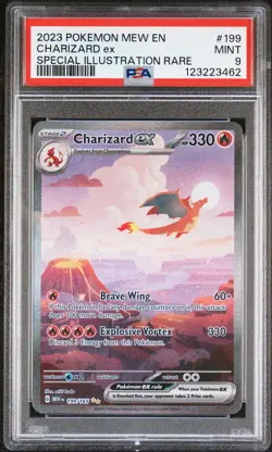 2023 POKEMON MEW EN-151 SPECIAL ILLUSTRATION RARE #199 CHARIZARD EX PSA 9 - Image 1