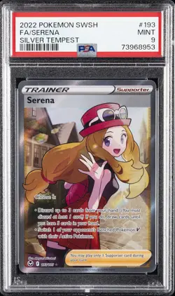 2022 POKEMON SWORD & SHIELD SILVER TEMPEST #193 FULL ART/SERENA PSA 9 - Image 1