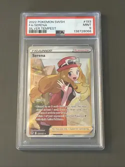 Pokemon TCG: Serena (Full Art) 193/195 Sword & Shield Silver Tempest Holo PSA 9 - Image 1