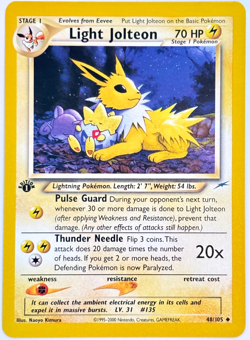 Light Jolteon 48/105 1st Edition Neo Destiny 2000 Pokemon NM - Image 1