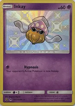 Inkay SV17/SV94 Shiny Rare Hidden Fates Shiny Vault Pokemon NM - Image 1