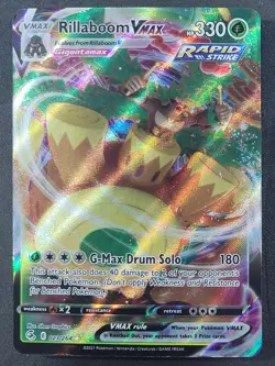 Rillaboom VMAX 023/264 Ultra Rare Fusion Strike Pokemon TCG - Image 1