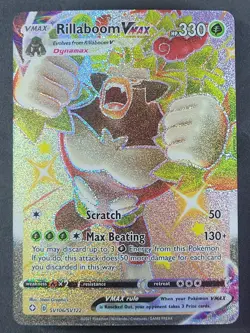 Rillaboom VMAX SV106/SV122 Shiny Ultra Rare Shining Fates Pokemon TCG - Image 1