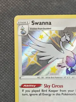 Swanna SV096/SV122 Shiny Holo Rare Pokemon Shining Fates: Shiny Vault - Image 3
