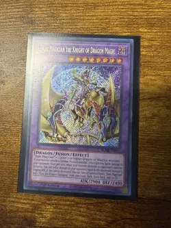 YUGIOH Dark Magician The Knight Of Dragon Magic BLMR-EN001 SECRET RARE NM - Image 1