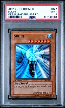 2002 YU-GI-OH! MRD-METAL RAIDERS 1ST ED #027 SUIJIN PSA 9 - Image 1