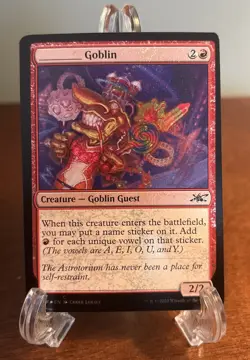 MTG Magic the Gathering _____ Goblin (393/689) Unfinity LP FOIL - Image 1