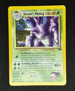 2000 Giovanni’s Nidoking MP- Holo Rare 7/132 Gym Challenge Vintage Pokemon WOTC - Image 1