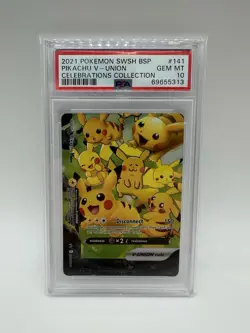 Pokemon Pikachu TCG V-Union Holo Promo SWSH141 Black Star PSA 10 GEM MT - Image 1