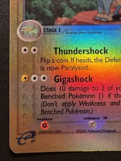 Manectric 39/109 EX Ruby & Sapphire Pokemon Card Reverse Holo Foil Rare LP - Image 5
