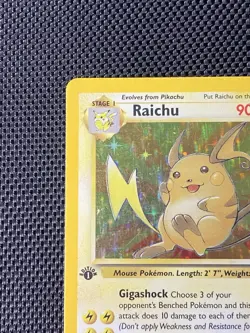Pokemon TCG 1st Edition Raichu 14/62 Fossil Set Holo Rare VTG WOTC 1999 MP/LP - Image 2