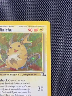 Pokemon TCG 1st Edition Raichu 14/62 Fossil Set Holo Rare VTG WOTC 1999 MP/LP - Image 3