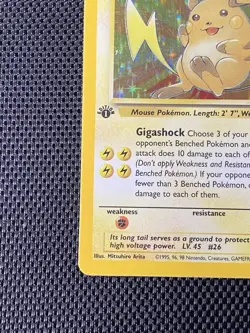Pokemon TCG 1st Edition Raichu 14/62 Fossil Set Holo Rare VTG WOTC 1999 MP/LP - Image 5
