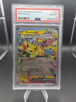 Pikachu ex 2024 SSP #057 PSA 10 GEM MINT Pokemon Tera Full Art - Image 2