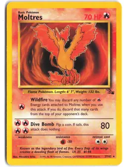Moltres 27/62 Rare Fossil Pokemon Unlimited - Image 1