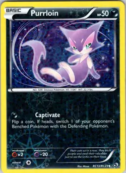 Purrloin RC13/RC25 Legendary Treasures: Radiant Collection Pokemon TCG LP Holo - Image 1
