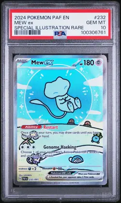 2024 POKEMON PAF EN-PALDEAN FATES SPECIAL ILLUSTRATION RARE #232 MEW EX PSA 10 - Image 1