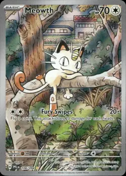 Meowth 106/094 Illustration Rare Phantasmal Flames Pokemon Near Mint - Image 1