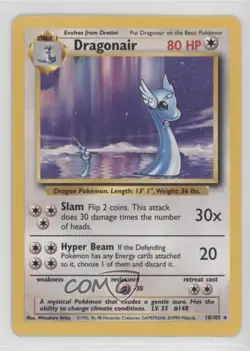 Dragonair Pokemon Base Set #18 1999 - Image 1
