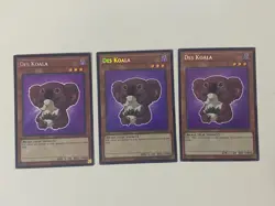 Yugioh Des Koala x 3 - 1st Edition Secret Rare Chibi Art NM - Free Holo - Image 1