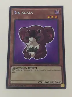 Yugioh Des Koala x 3 - 1st Edition Secret Rare Chibi Art NM - Free Holo - Image 2
