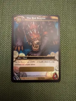 WoW World of Warcraft TCG Loot Card - The Red Bearon - Unused/Unscratched - Image 1
