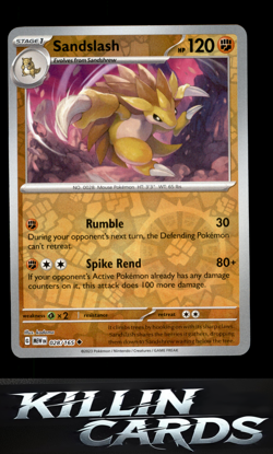 Sandslash 028/165 Pokemon Uncommon SV: Scarlet & Violet 151 Card LP - Image 1