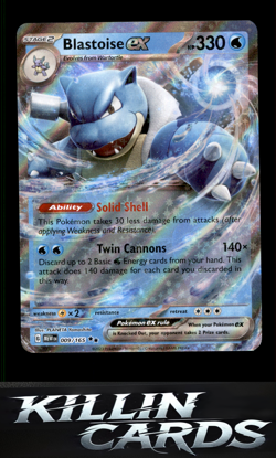 Blastoise ex - 009/165 009/165 Pokemon Double Rare SV: Scarlet & Violet 151 Card - Image 1