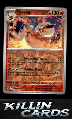 Reverse Holofoil Flareon 136/165 Pokemon Rare SV: Scarlet & Violet 151 Card NM - Image 1